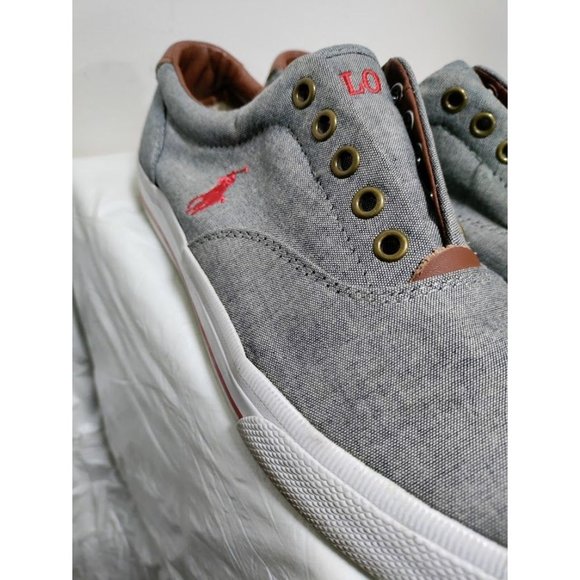 POLO Deck Vito Chambray and Leather Laceless Shoes 9.5 - Picture 8 of 12